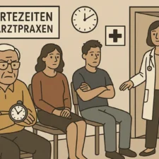 Patienten im Wartezimmer einer Arztpraxis – Digitalisierung reduziert Wartezeiten
